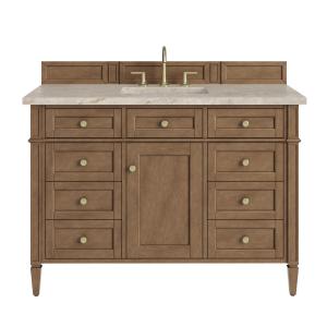 Brittany 48" Single Vanity, Pecan w/ 3 CM Tajnar Eclos Top