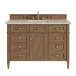 Brittany 48" Single Vanity, Pecan w/ 3 CM Tajnar Eclos Top w/FreePower Wireless Charger