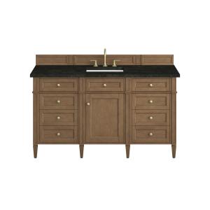 Brittany 60" Single Vanity, Pecan w/ 3 CM Phantome Eclos Top
