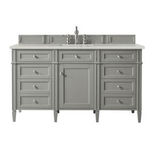 Brittany 60" Single Vanity, Urban Gray, w/ 3 CM Siberian Silestone Top