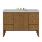 Hudson 48" Single Vanity, Honey Oak w/ 3 CM Lime Delight Silestone Top