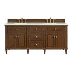 Lorelai 72" Double Vanity, Mid-Century Walnut w/ 3 CM Eternal Marfil Silestone Top