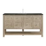 Breckenridge 60" Single Vanity, Whitewashed Oak, w/ 3 CM Phantome Eclos Top