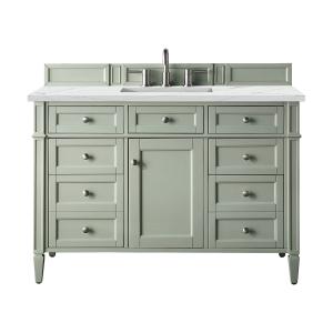 Brittany 48" Single Vanity, Sage Green w/ 3 CM Ethereal Noctis Silestone Top w/FreePower Wireless Charger