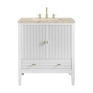 Myrrin 30" Single Vanity, Bright White w/ 3 CM Tajnar Eclos Top