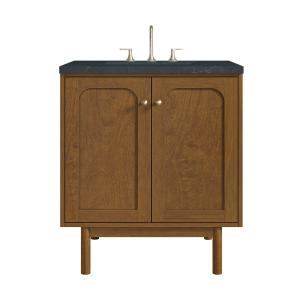 Laurent 30" Single Vanity, Honey Oak w/ 3 CM Charcoal Soapstone Silestone Top
