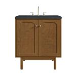 Laurent 30" Single Vanity, Honey Oak w/ 3 CM Charcoal Soapstone Silestone Top
