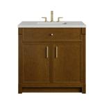 Bellshire 36" Single Vanity, Honey Oak w/ 3 CM Lime Delight Silestone Top