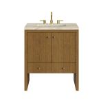 Hudson 30" Single Vanity, Honey Oak w/ 3 CM Tajnar Eclos Top