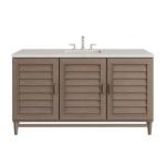 Portland 60IN Single Vanity Whitewashed Walnut w/ 3 CM Siberian Silestone Top