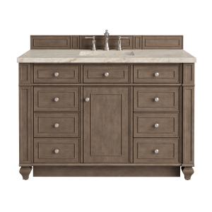 Bristol 48" Single Vanity, Whitewashed Walnut, w/ 3 CM Tajnar Eclos Top