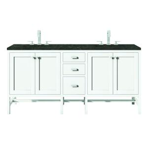 Addison 72" Double Vanity, Glossy White, w/ 3 CM Phantome Eclos Top