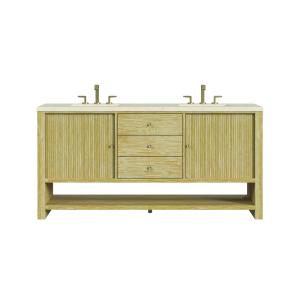Marigot 72" Double Vanity, Sunwashed Oak w/ 3 CM Eternal Marfil Silestone Top