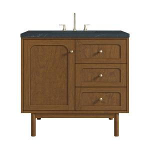 Laurent 36" Single Vanity, Honey Oak w/ 3 CM Charcoal Soapstone Silestone Top