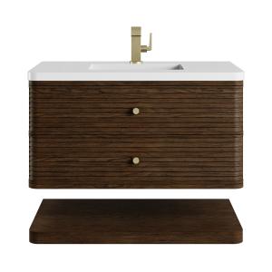 Allamari 36" Single Vanity, Sable w/ Single Hole 3 CM White Zeus Silestone Top