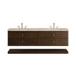 Allamari 72" Double Vanity, Sable w/ 3 CM Tajnar Eclos Top w/FreePower Wireless Charger