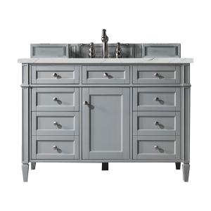 Brittany 48" Single Vanity, Urban Gray w/ 3 CM Ethereal Noctis Silestone Top w/FreePower Wireless Charger