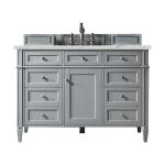 Brittany 48" Single Vanity, Urban Gray w/ 3 CM Ethereal Noctis Silestone Top w/FreePower Wireless Charger