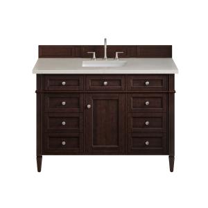 Brittany 48" Single Vanity, Burnished Mahogany, w/ 3 CM Siberian Silestone Top w/FreePower Wireless Charger