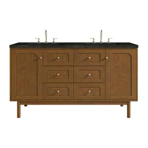 Laurent 60" Double Vanity, Honey Oak w/ 3 CM Phantome Eclos Top