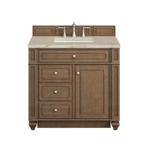 Bristol 36" Single Vanity, Saddle Brown, w/ 3 CM Tajnar Eclos Top