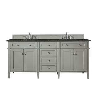 Brittany 72" Double Vanity, Urban Gray, w/ 3 CM Phantome Eclos Top