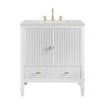 Myrrin 30" Single Vanity, Bright White w/ 3 CM Lime Delight Silestone Top