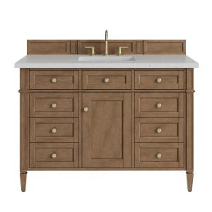 Brittany 48" Single Vanity, Pecan w/ 3 CM Lime Delight Silestone Top