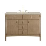 Kinnsden 48" Single Vanity, Weathered Oak w/ 3 CM Tajnar Eclos Top