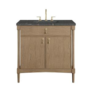 Kinnsden 36" Single Vanity, Weathered Oak w/ 3 CM Parisien Bleu Silestone Top