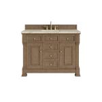 Brookfield 48" Single Vanity, Pecan, w/ 3 CM Tajnar Eclos Top w/FreePower Wireless Charger