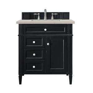 Brittany 30" Single Vanity, Black Onyx, w/ 3 CM Siberian Silestone Top