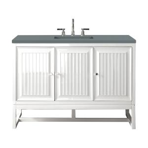 Athens 48" Single Vanity, Glossy White w/ 3 CM Cala Blue Top