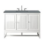 Athens 48" Single Vanity, Glossy White w/ 3 CM Cala Blue Top