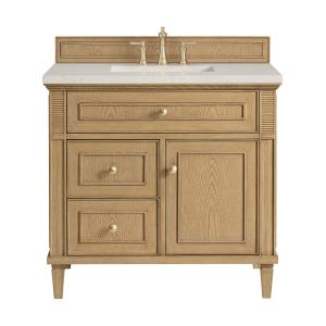 Lorelai 36" Single Vanity, Light Natural Oak, w/ 3 CM Siberian Silestone Top