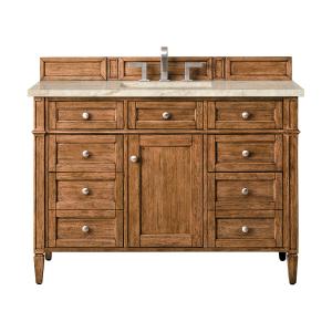 Brittany 48" Single Vanity, Saddle Brown, w/ 3 CM Tajnar Eclos Top