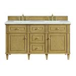 Lorelai 60" Double Vanity, Light Natural Oak w/ 3 CM Ethereal Noctis Silestone Top w/FreePower Wireless Charger
