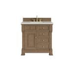 Brookfield 36" Single Vanity, Pecan, w/ 3 CM Siberian Silestone Top