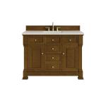 Brookfield 48" Single Vanity, Honey Oak, w/ 3 CM Siberian Silestone Top
