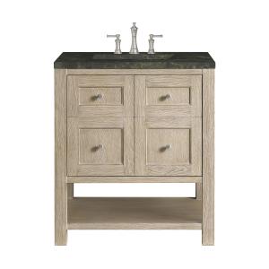 Breckenridge 30" Single Vanity, Whitewashed Oak, w/ 3 CM Phantome Eclos Top