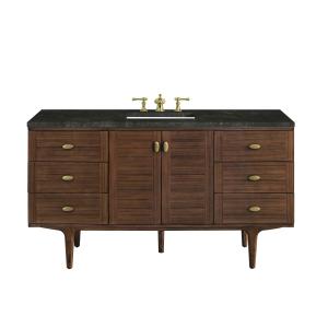 Amberly 60" Single Vanity, Mid-Century Walnut, w/ 3 CM Phantome Eclos Top