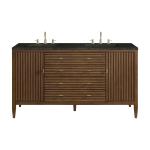 Myrrin 60" Double Vanity, Mid Century Walnut, w/ 3 CM Phantome Eclos Top