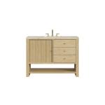 Marigot 48" Single Vanity, Sunwashed Oak, w/ 3 CM Tajnar Eclos Top w/FreePower Wireless Charger