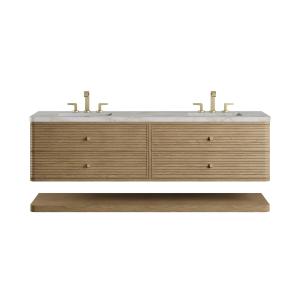 Allamari 72" Double Vanity, Dune Mist w/ 3 CM Victorian Silver Top w/FreePower Wireless Charger