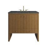 Hudson 36" Single Vanity, Honey Oak w/ 3 CM Parisien Bleu Silestone Top