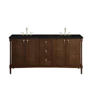 Kinnsden 72" Double Vanity, Sable Oak w/ 3 CM Phantome Eclos Top