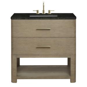 Lucian 36" Single Vanity, Pebble Oak, w/ 3 CM Phantome Eclos Widespread Top