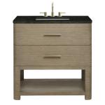 Lucian 36" Single Vanity, Pebble Oak, w/ 3 CM Phantome Eclos Widespread Top