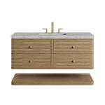 Allamari 48" Single Vanity, Dune Mist w/ 3 CM Victorian Silver Silestone Top