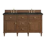 Lorelai 60" Double Vanity, Mid-Century Walnut, w/ 3 CM Phantome Eclos Top